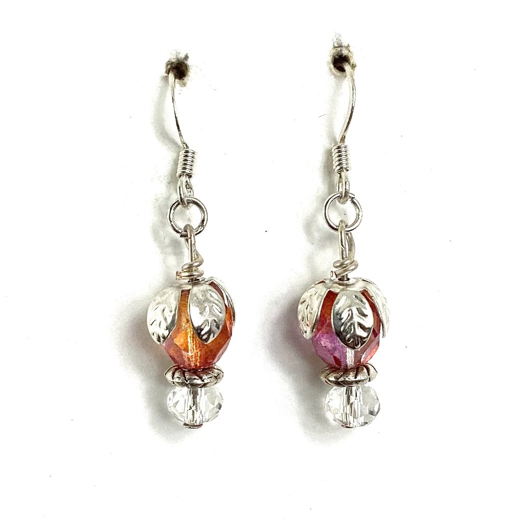 Glass Flower Earrings Nwt 17$